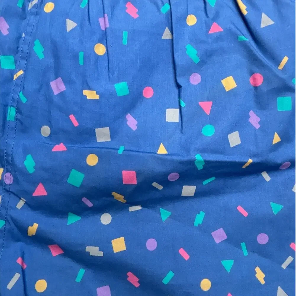 Vintage Sun Gear Shorts Medium Mens Blue Geometric Swim Trunks Made in Taiwan